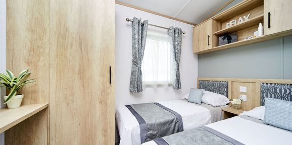 Carnaby Silverdale, twin bedroom at Brokerswood