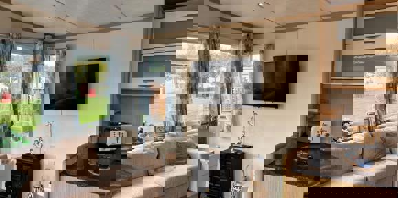 Carnaby Casablanca, living area with TV at Dartmoor View