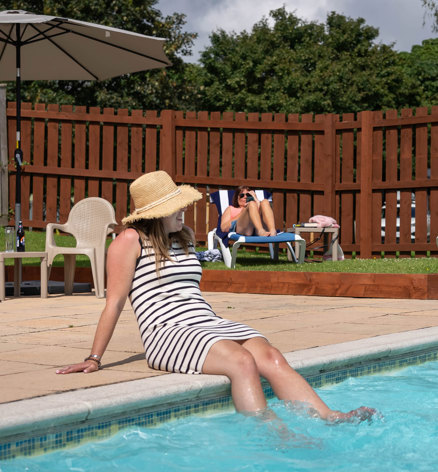 Women Relaxing By Pool