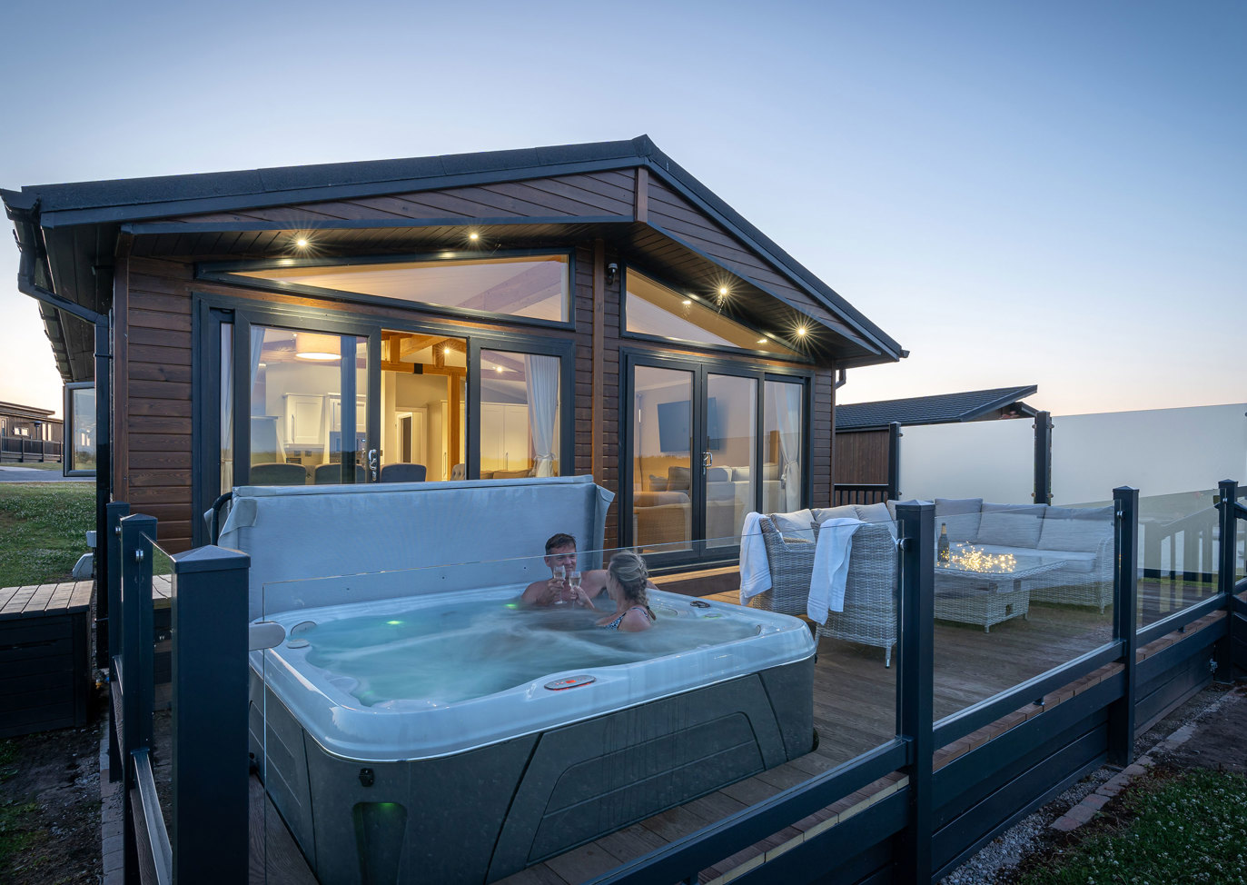 Delamere couple in Hot Tub In The Evening