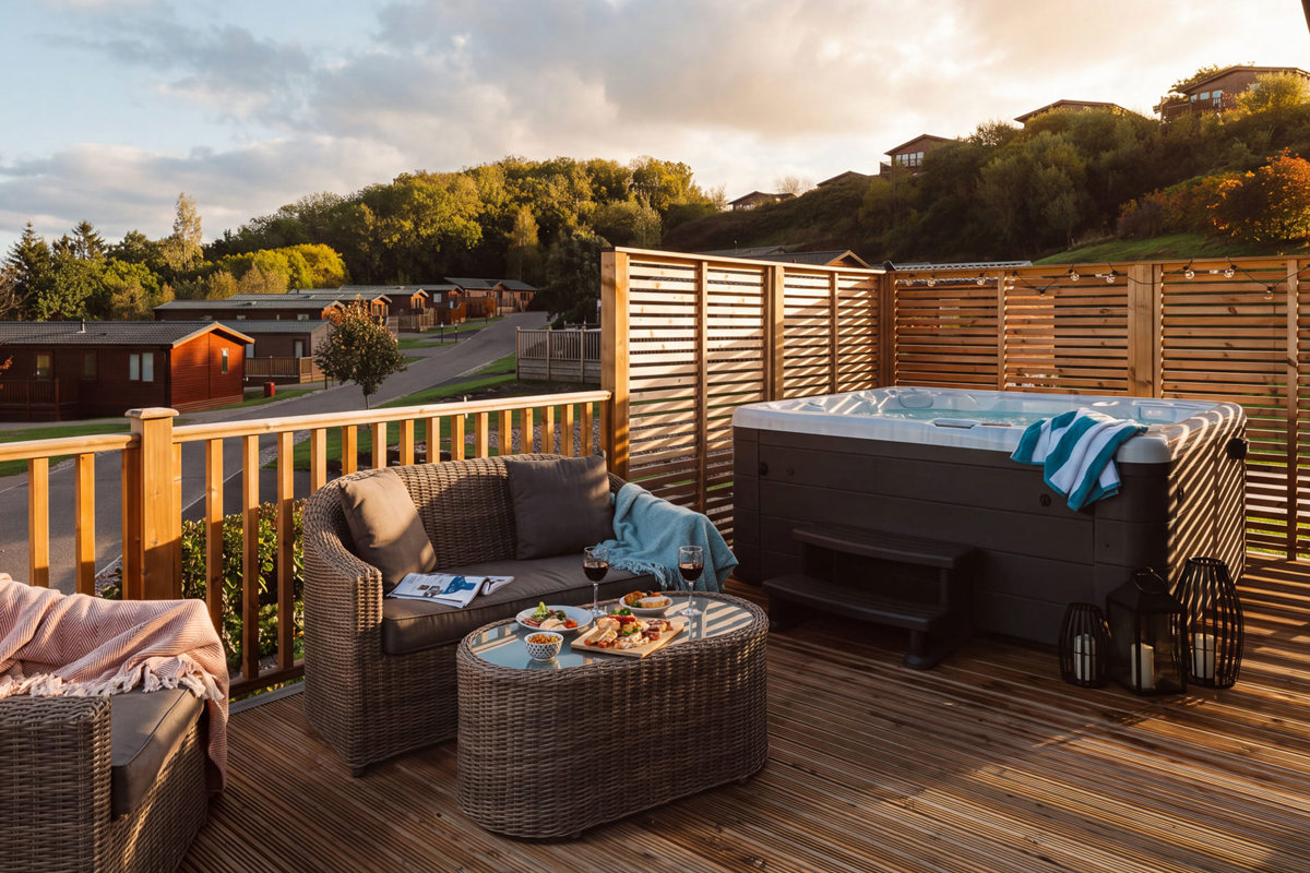 Finlake Autumn Dusk Lodge And Hot Tub
