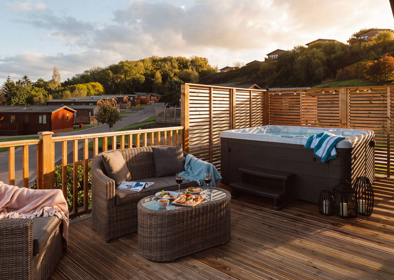 Finlake Autumn Dusk Lodge And Hot Tub
