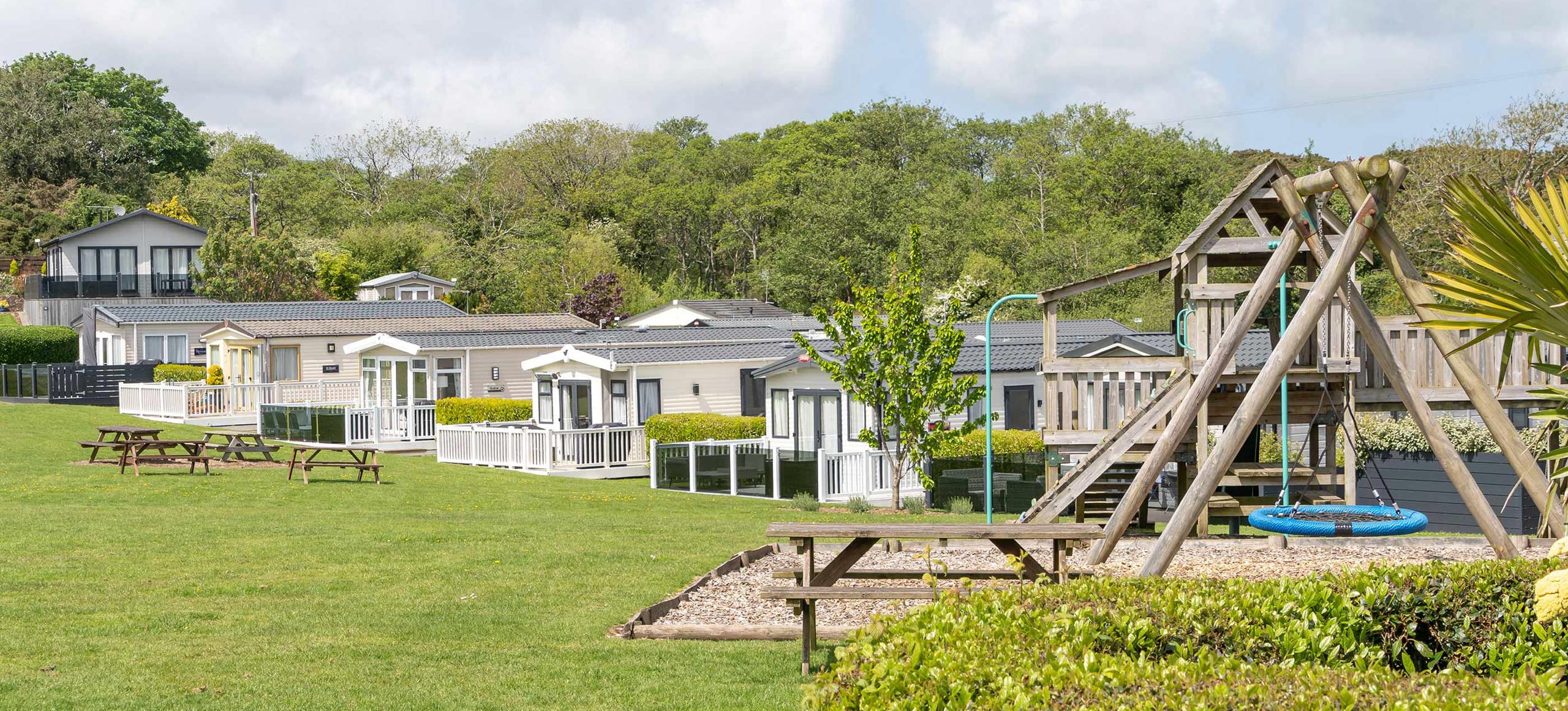 Crugan Caravans In Field With Park