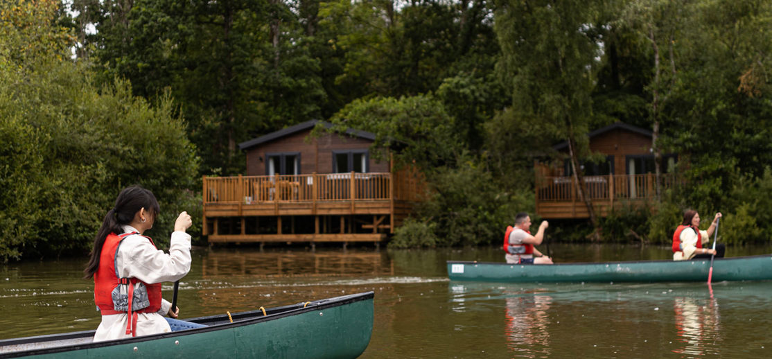 Brokerswood Kayaking In Front Of Lodge