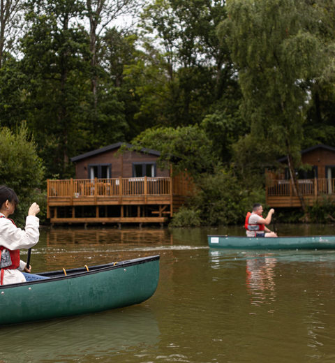 Brokerswood Kayaking In Front Of Lodge