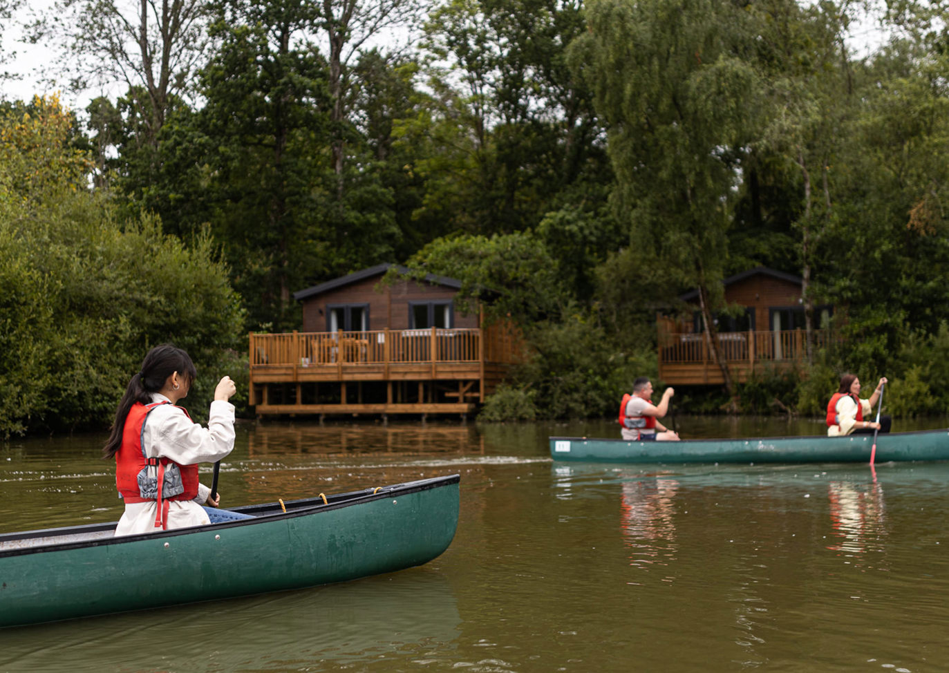 Brokerswood Kayaking In Front Of Lodge