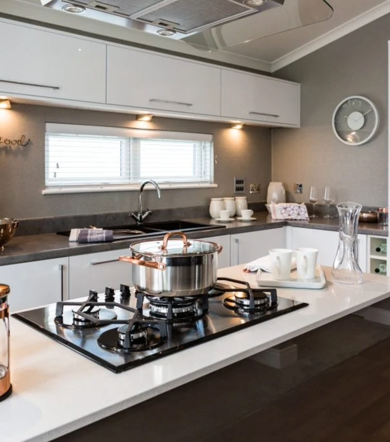 Prestige Bella Vista, pot on the stove in the kitchen at Delamere