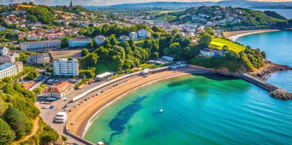 Aerial shot of Torquay Seafront