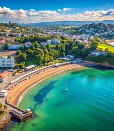 Aerial shot of Torquay Seafront