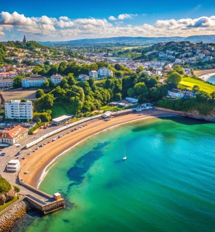 Aerial shot of Torquay Seafront