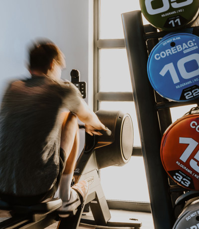The Warren Man On The Rowing Machine In The Gym