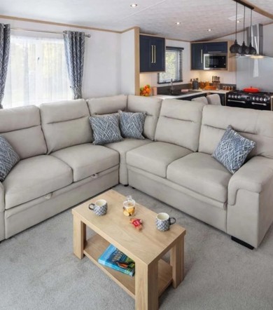 Carnaby Chantry, corner sofa in living room at Finlake