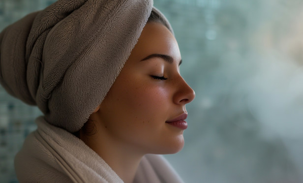 The Warren Spa Lady Relaxing In Steam Room