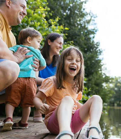 Brokerswood Family By Lake