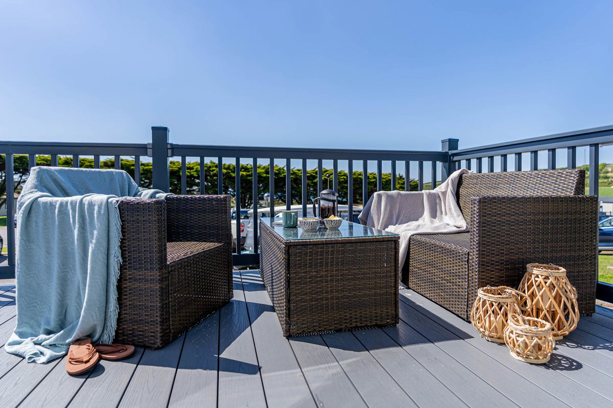 ABI St David, decking with furniture at Praa Sands