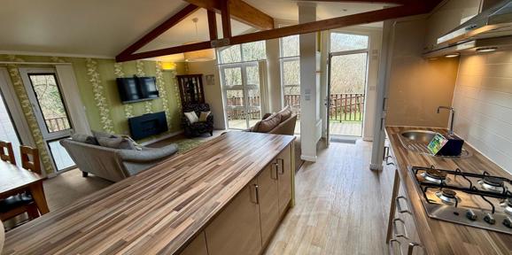 Wessex Summerhouse, open plan area at Finlake