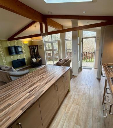 Wessex Summerhouse, open plan area at Finlake