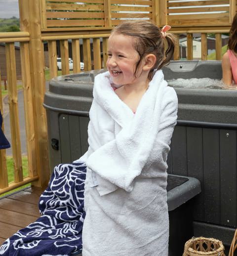 Devon Hills Girl Wrapped In A Towel By Hot Tub