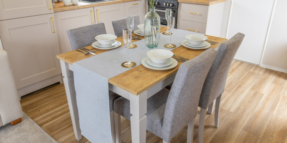 Sunseeker Spirit, dining table at Dartmoor View