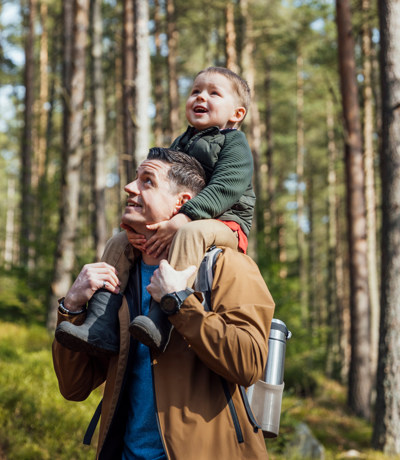 Delamere Local Area Father & Child Exploring Forest