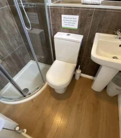 Prestige Dovecote, shower room at Brokerswood
