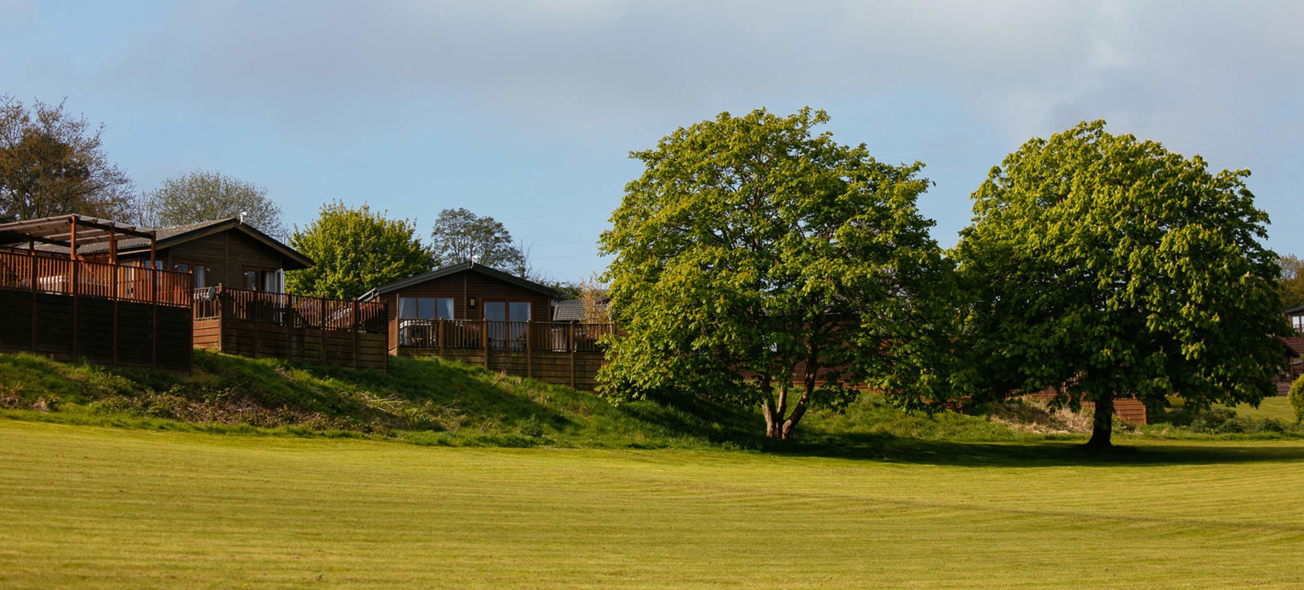 Devon Hills Landscape Lodges With Green Field