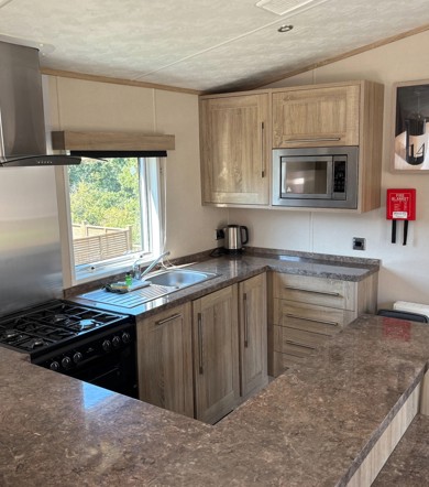Carnaby Helmsley Lodge, kitchen at Finlake