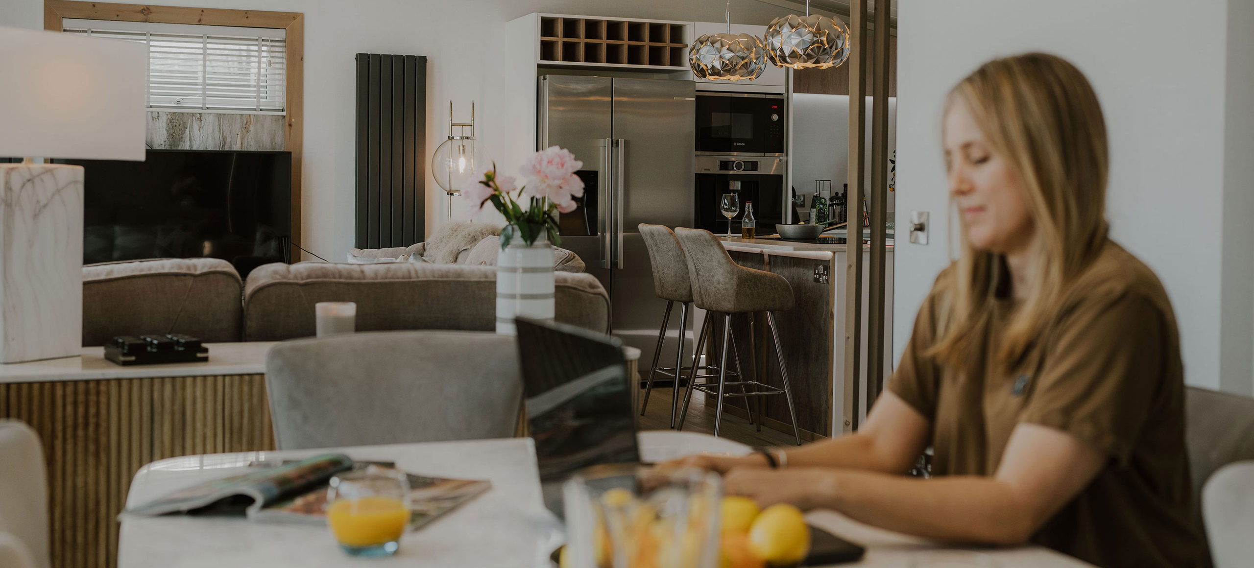 The Warren Lady Working On Her Laptop