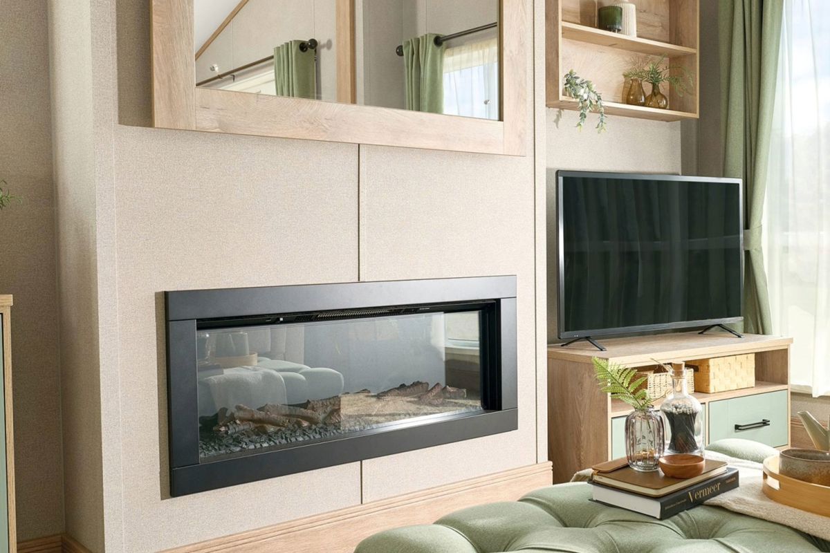 ABI Kielder Exclusive, Lounge Fireplace at Brokerswood