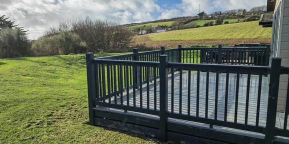 Regal Harlington, view over decking at Praa Sands