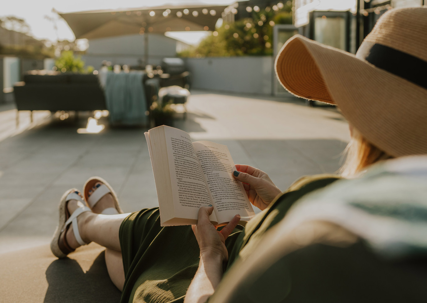 The Warren Lady Relaxing And Reading
