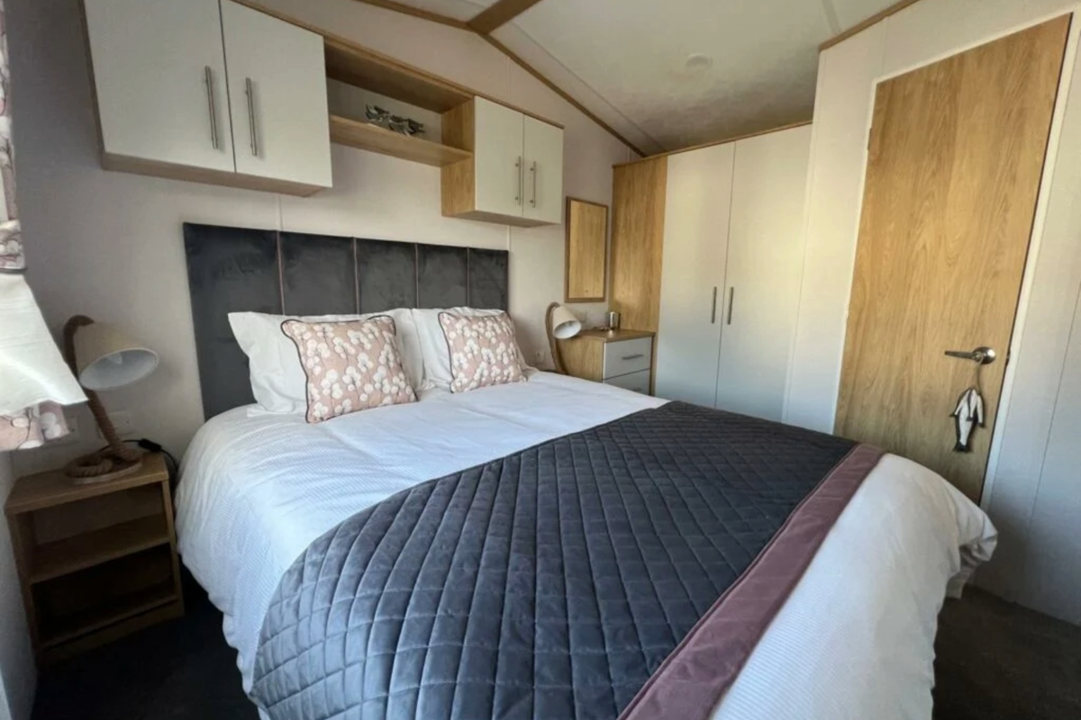 Carnaby Silverdale, master bedroom at Talyfan