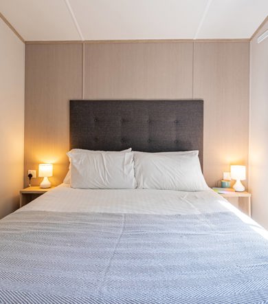 Carnaby Ashdale, double bed in master bedroom at Praa Sands