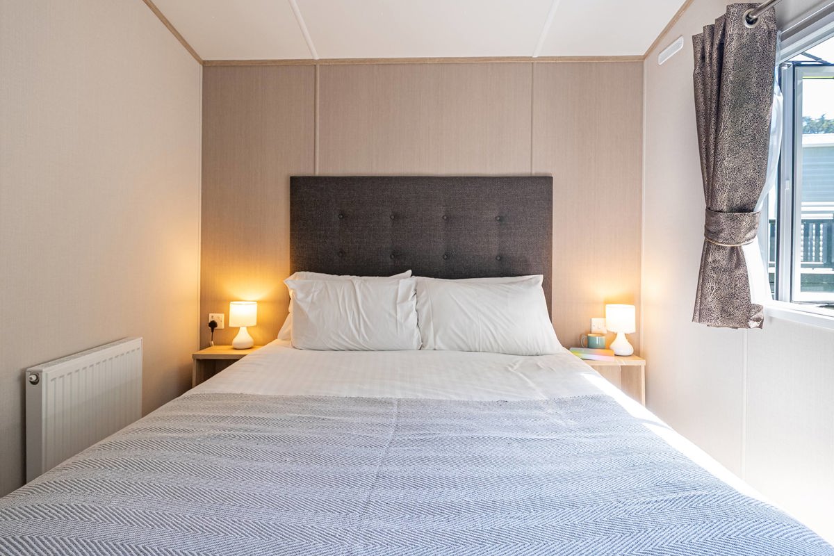 Carnaby Ashdale, double bed in master bedroom at Praa Sands