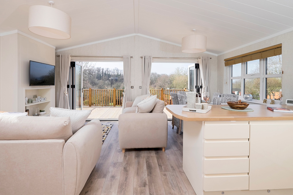 Wessex Classic, open patio doors at Delamere