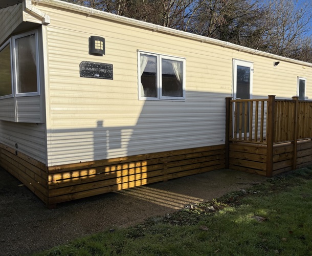 ABI Summerbreeze, exterior with sign at Holmans wood