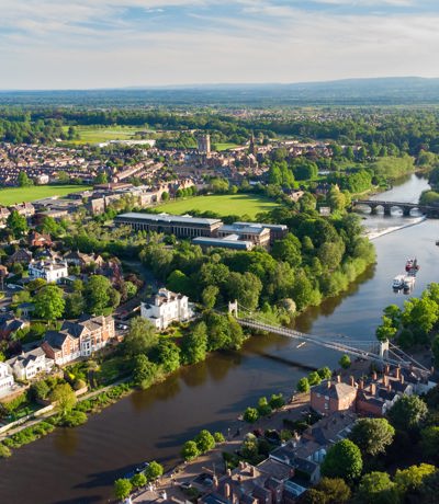Delamere Local Area Aerial View Of River Dee In Chester