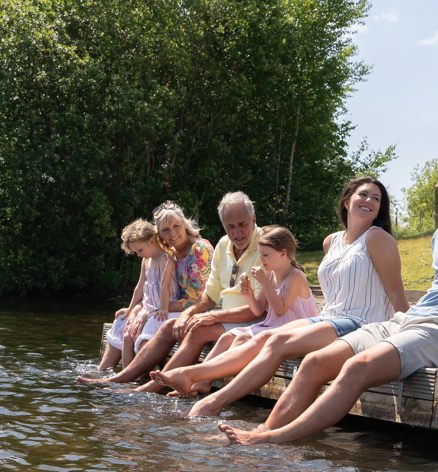 Delamere Family Dipping Toes In Lake