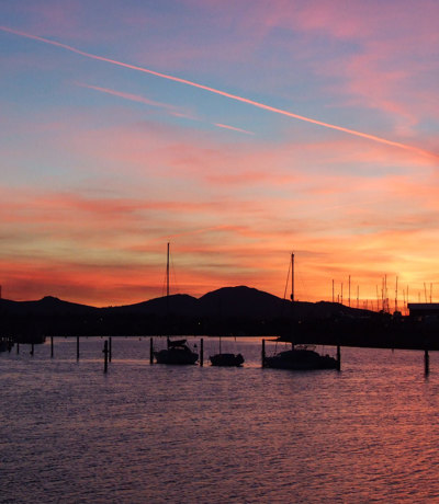 Crugan Local Area Sunset Over Pwllheli Harbour
