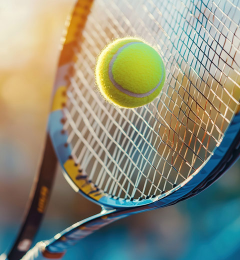 Tennis racket and ball