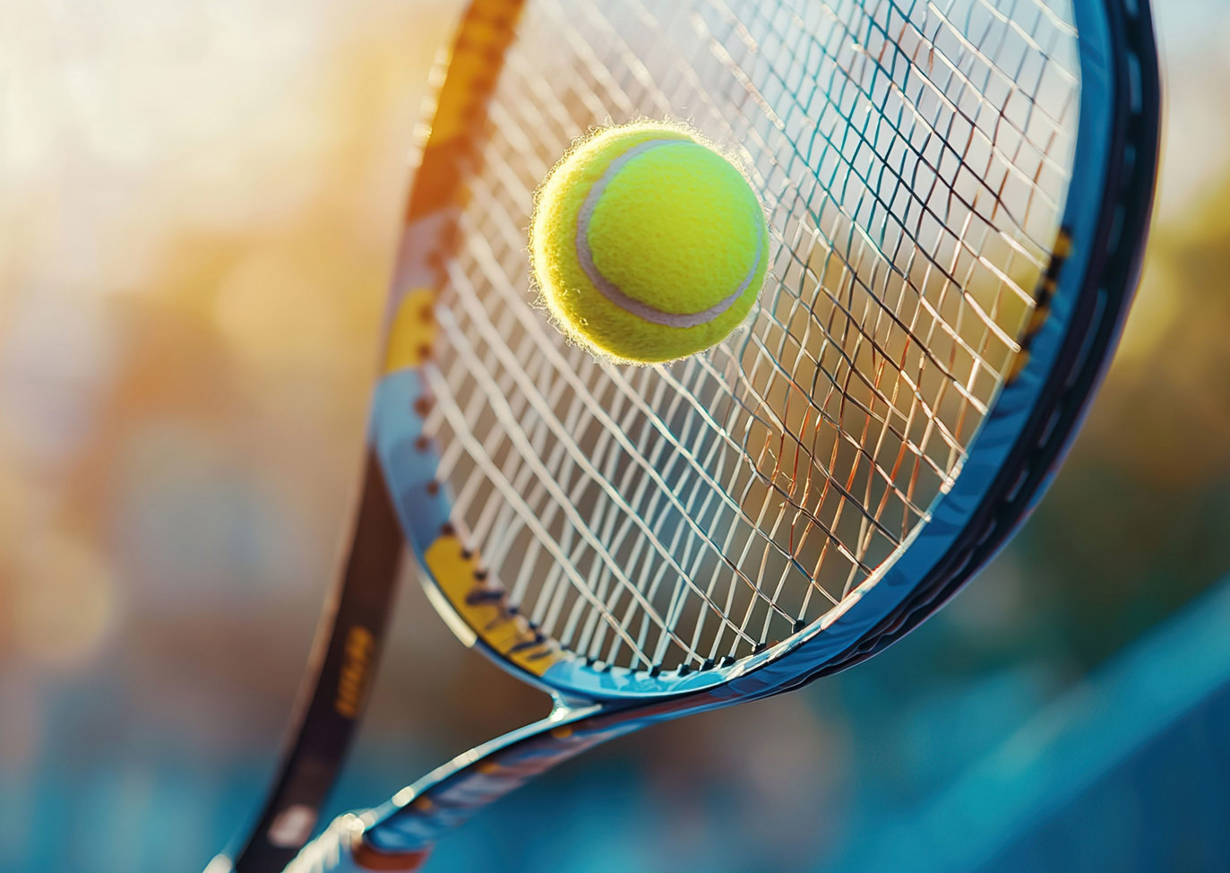 Tennis racket and ball