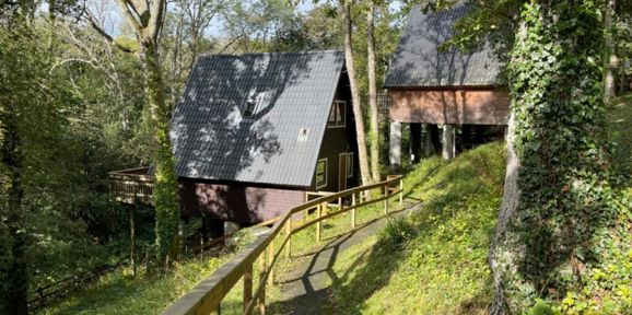 2 & 3 Bedroom A Frame, Outside Path at Finlake