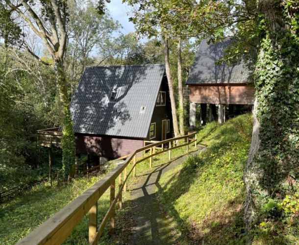 2 & 3 Bedroom A Frame, Outside Path at Finlake