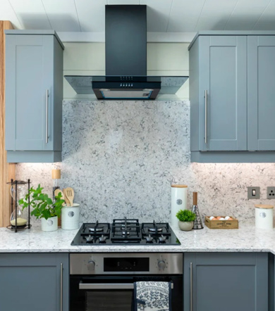 Wessex Contemporary kitchen at The Warren 