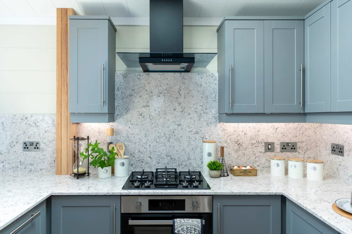 Wessex Contemporary kitchen at The Warren 
