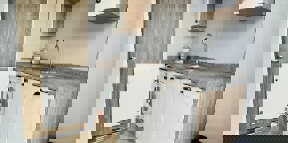 Willerby Pinehurst, kitchen at Delamere