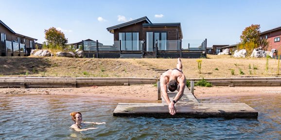 Delamere Man Diving Into Water