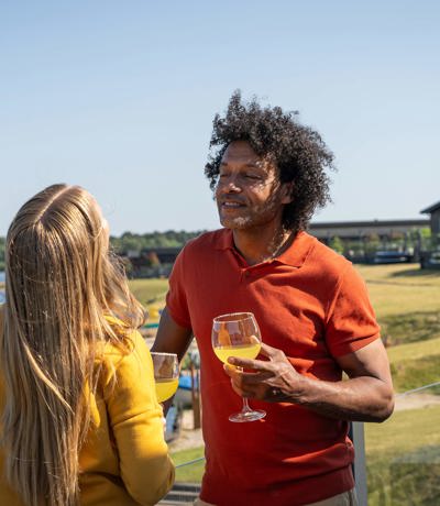 Delamere Couple Talking By Lake