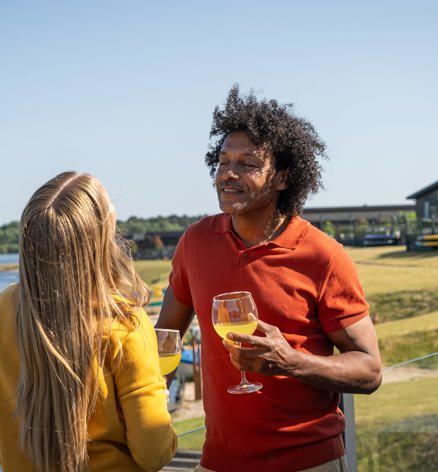 Delamere Couple Talking By Lake
