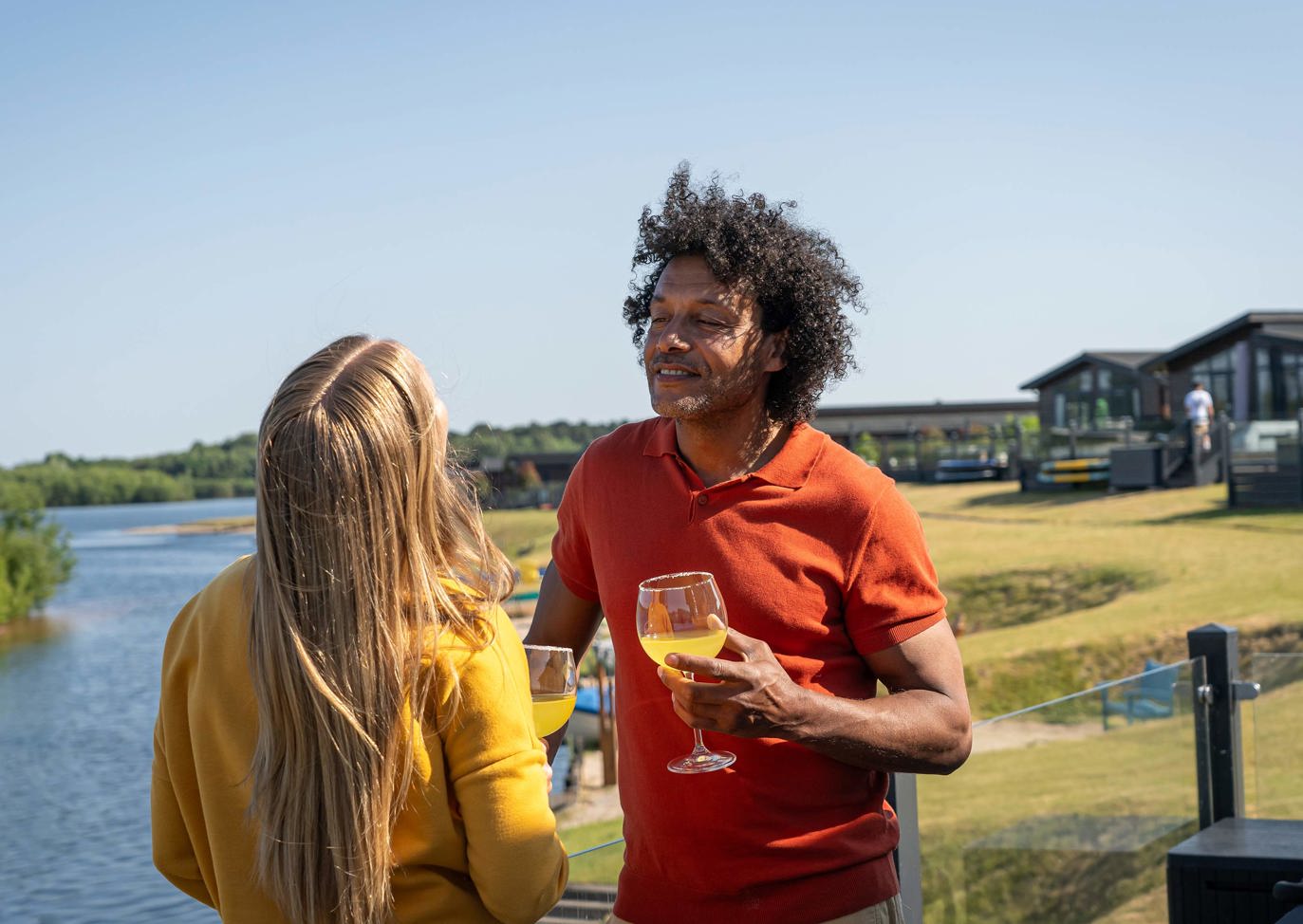 Delamere Couple Talking By Lake